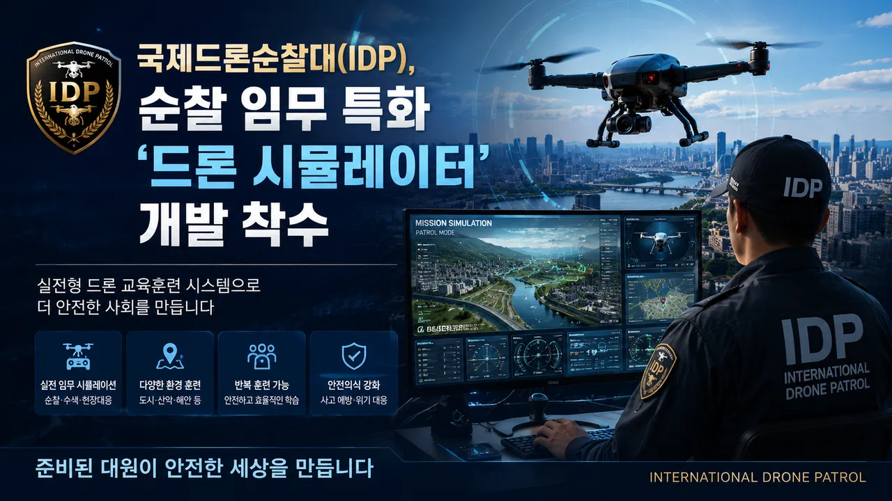 국제드론순찰대(IDP), 순찰 임무 특화 ‘드론 시뮬레이터’ 개발 착수
