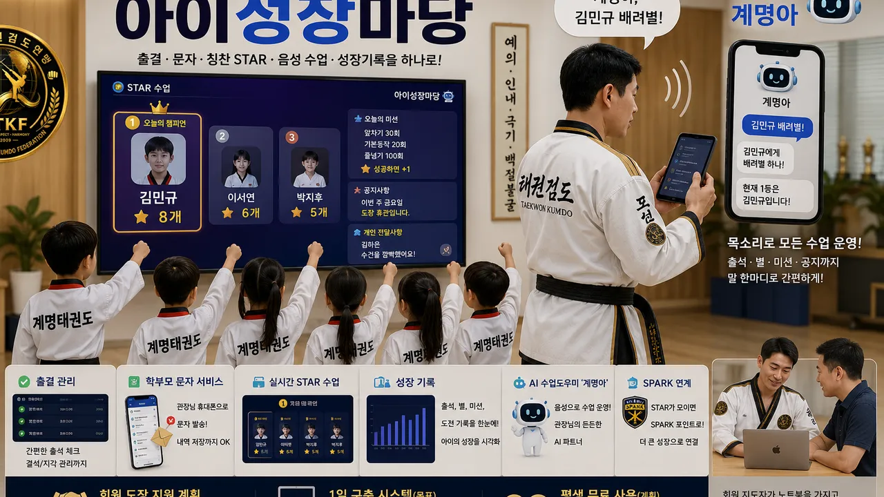 자석 별판에서 AI까지…35년 태권도 교육 경험, ‘아이성장마당’으로 진화