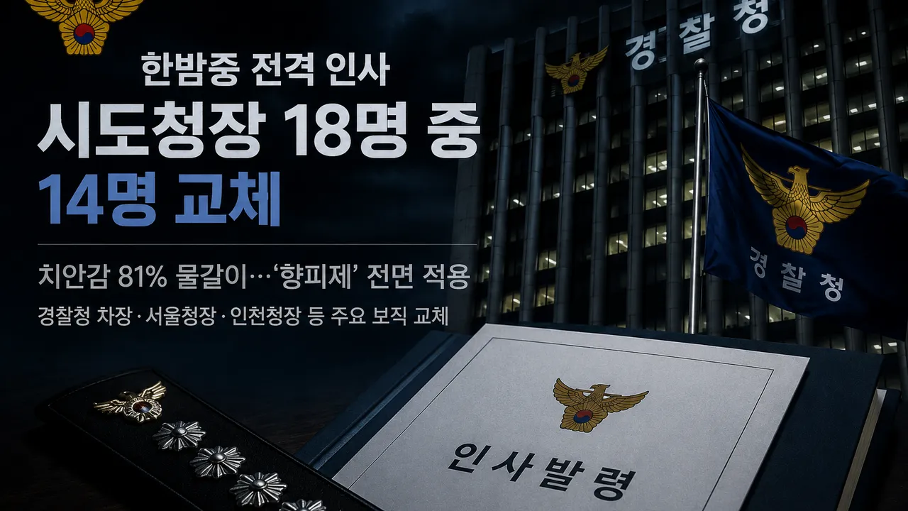 경찰 고위직 대규모 인사…전국 시도경찰청장 18명 중 14명 교체