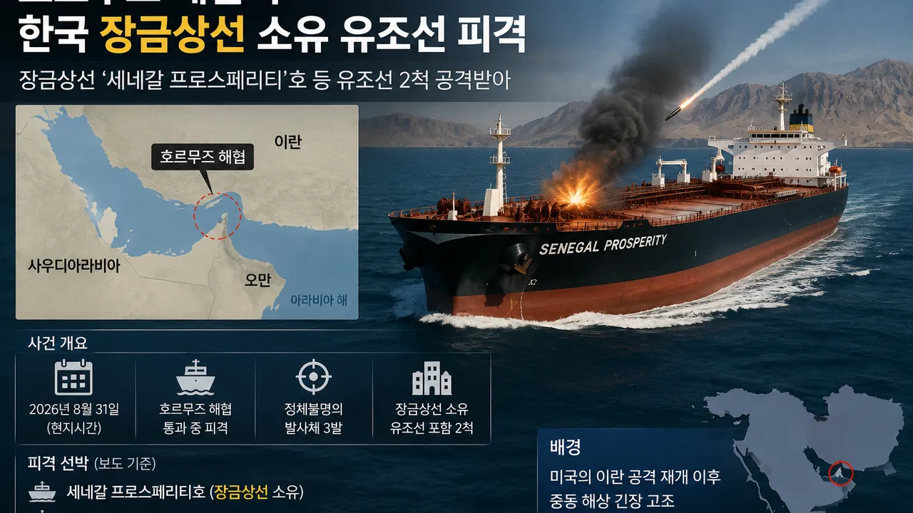 호르무즈 해협서 한국 해운사 소유 유조선 피격…중동 해상 긴장 고조