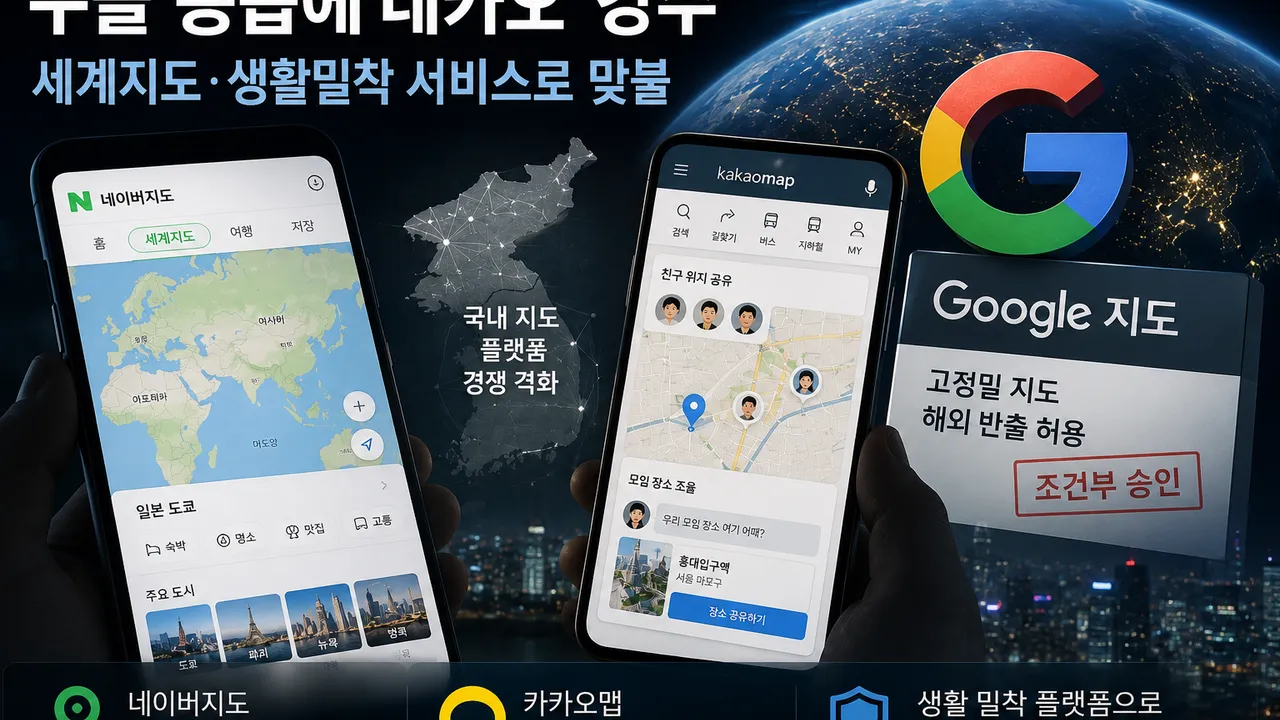 구글 지도 ‘한국 공략’ 본격화…네이버·카카오, 생활밀착 서비스로 맞불