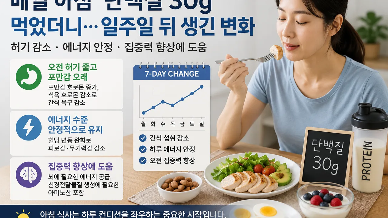 아침마다 단백질 30g 챙겼더니…일주일 후 느낀 ‘세 가지 변화’