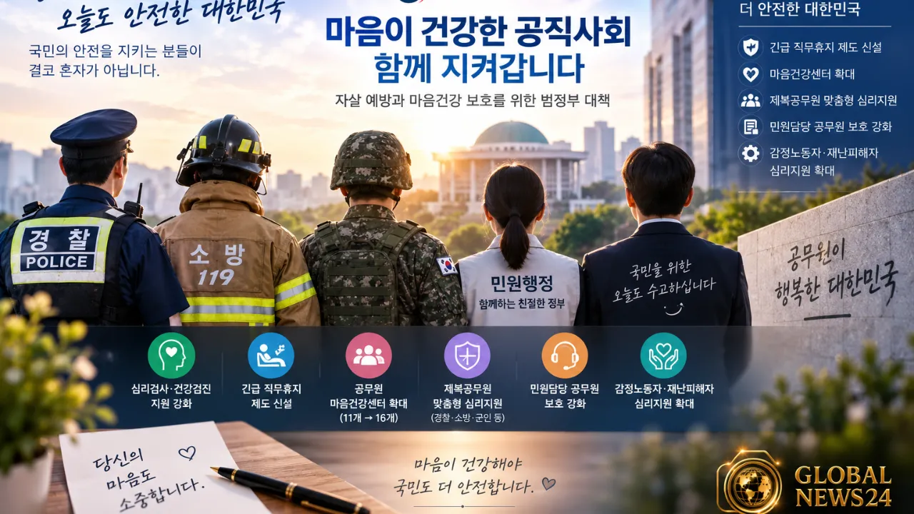 경찰·소방·민원공무원 자살예방 강화…긴급직무휴지 신설
