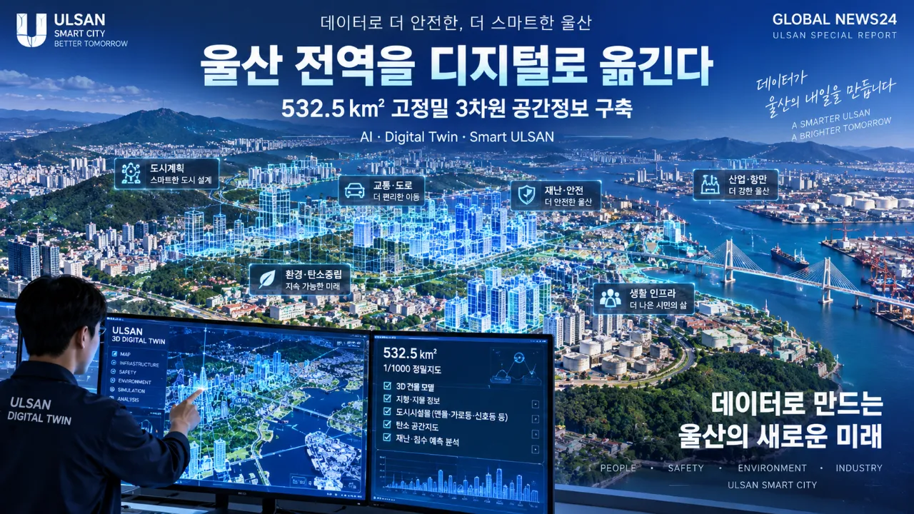 울산 532.5㎢를 정밀 데이터로 옮긴다…고정밀 전자지도 구축