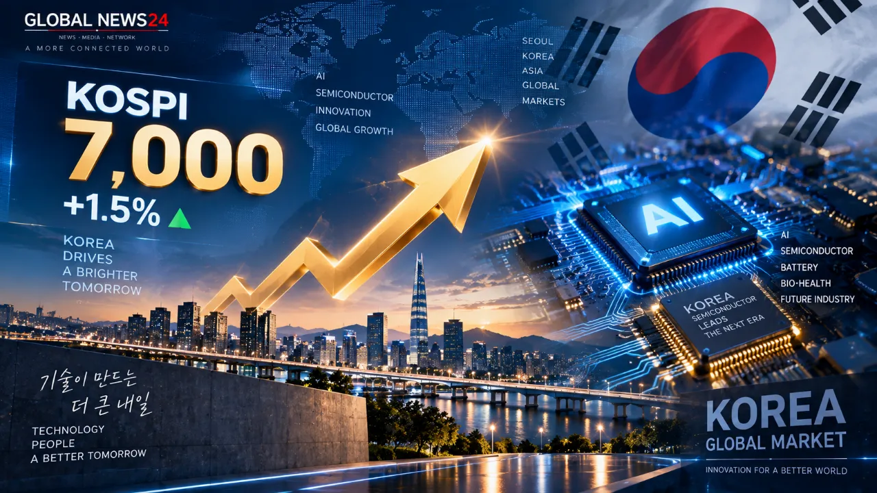 코스피, 장중 7,000선 다시 넘었다…AI·반도체 기대에 한국 증시 상승