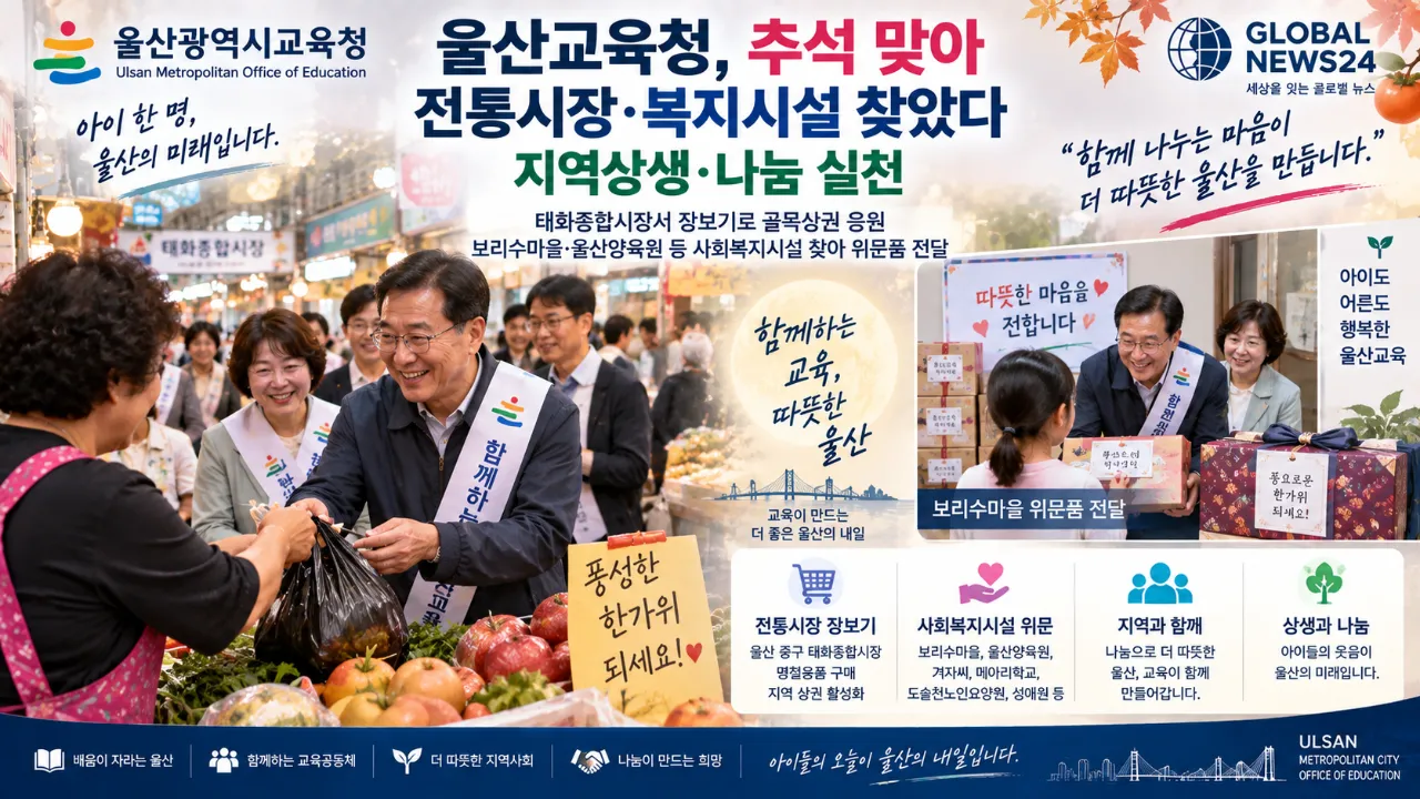 울산교육청, 추석 맞아 전통시장·복지시설 찾았다…지역상생·나눔 실천
