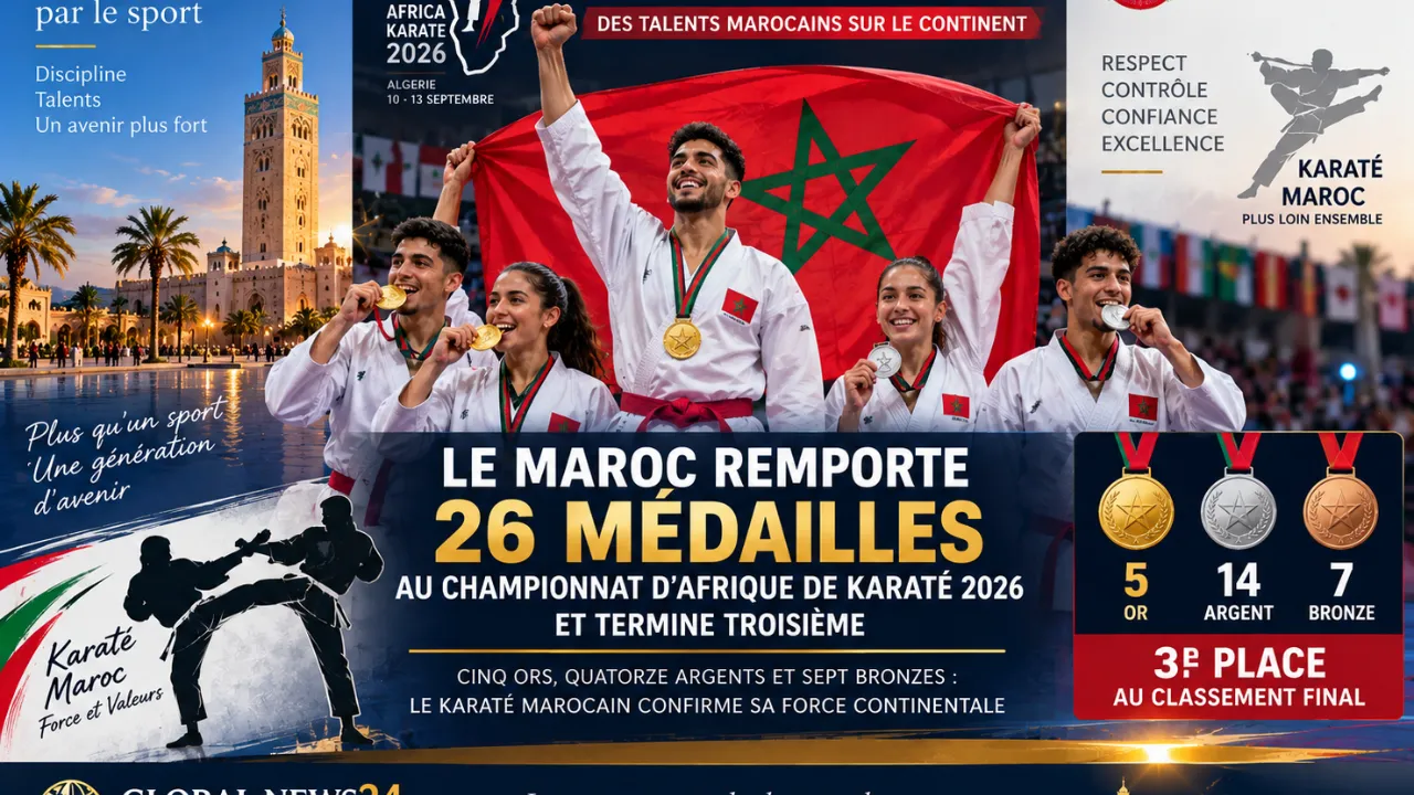 المغرب يحصد 26 ميدالية في بطولة أفريقيا للكاراتيه 2026 وينهي المنافسات في المركز الثالث
