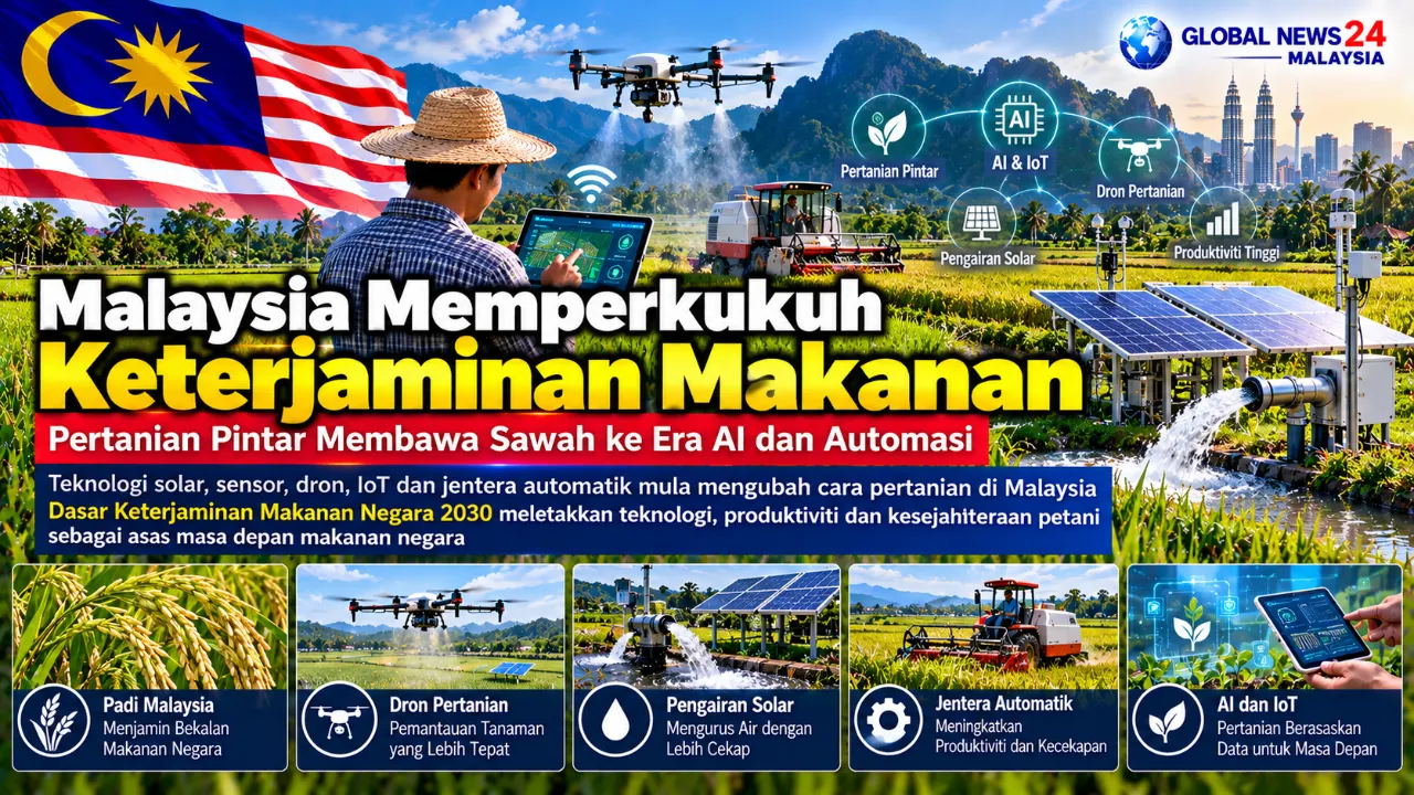 Malaysia Memperkukuh Keterjaminan Makanan Pertanian Pintar Membawa Sawah ke Era AI dan Automasi