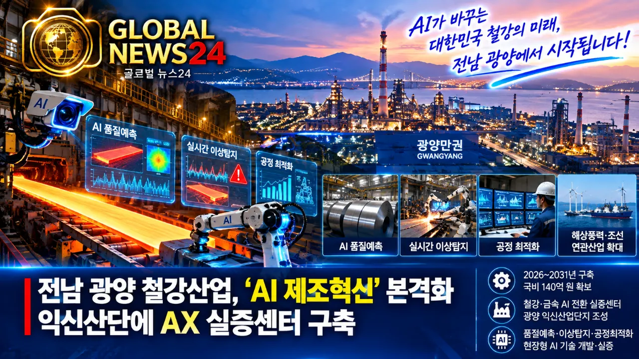 전남 광양 철강산업, ‘AI 제조혁신’ 본격화…익신산단에 AX 실증센터 구축