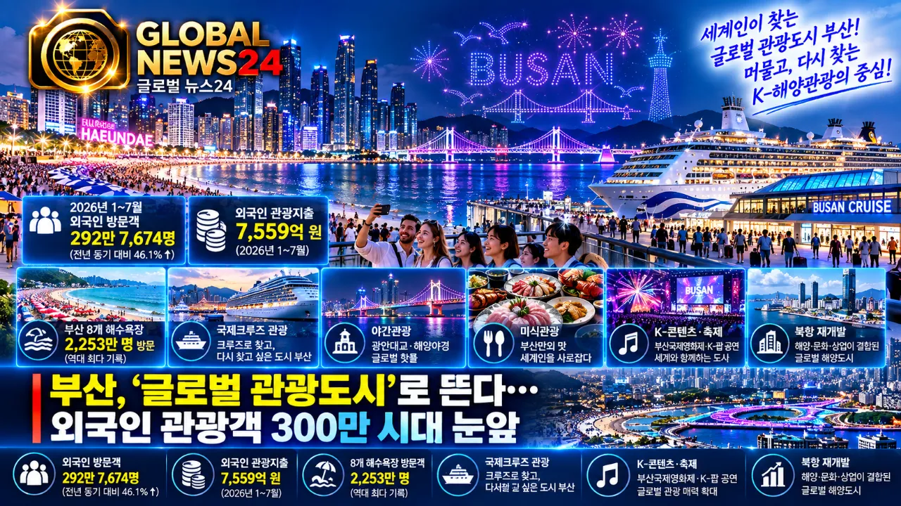 부산, ‘글로벌 관광도시’로 뜬다…외국인 관광객 300만 시대 눈앞