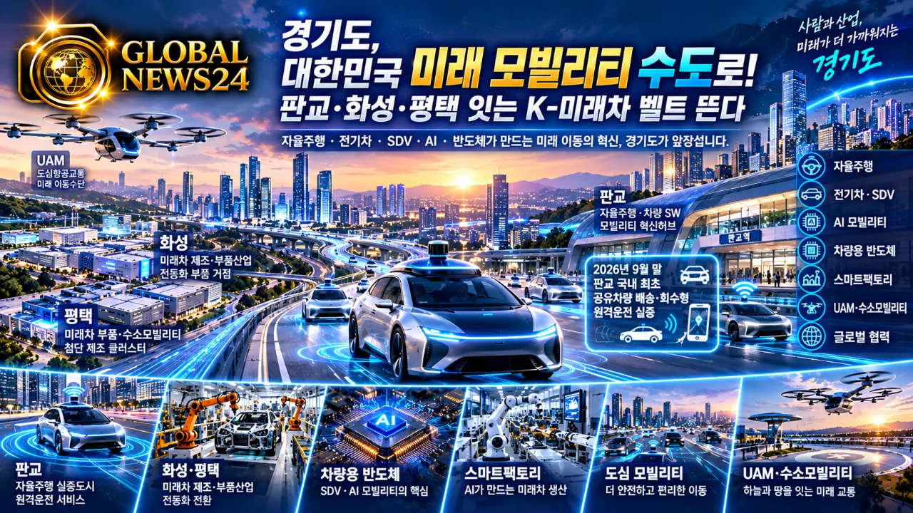 경기, ‘대한민국 미래 모빌리티 수도’로…판교·화성·평택 잇는 K-미래차 벨트 뜬다