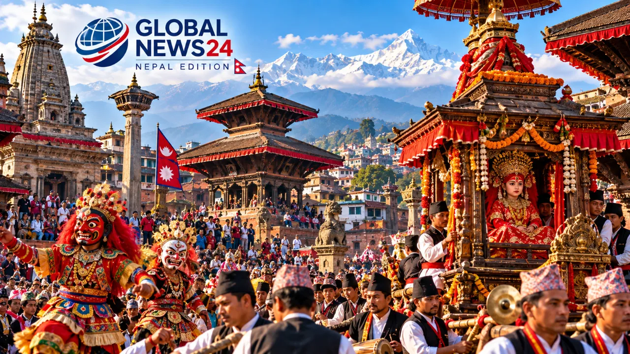 काठमाडौंमा इन्द्र जात्राको रौनक, जीवित सम्पदा र परम्पराले विश्वको ध्यान आकर्षित