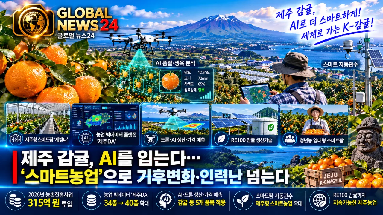 제주 감귤, AI를 입는다…‘스마트농업’으로 기후변화·인력난 넘는다