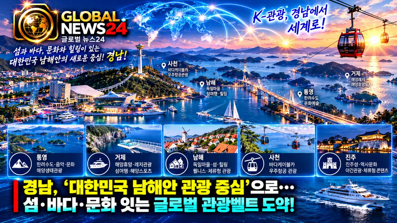 경남, ‘대한민국 남해안 관광 중심’으로…섬·바다·문화 잇는 글로벌 관광벨트 도약