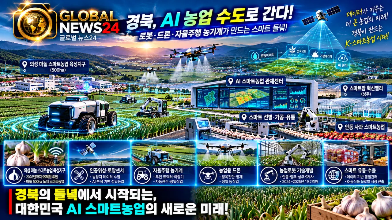 경북, ‘AI 농업 수도’로 간다…로봇·드론·자율주행 농기계가 들녘 바꾼다