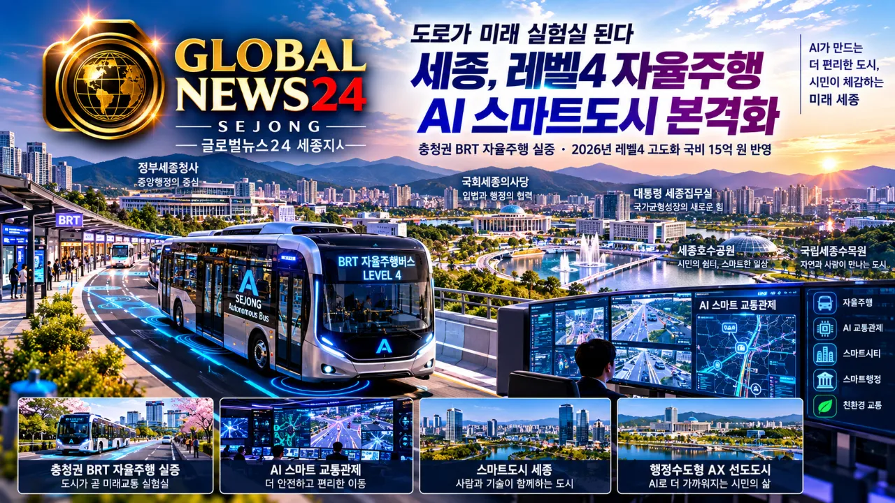 세종, 도로가 미래 실험실 된다…‘레벨4 자율주행·AI 스마트도시’ 본격화