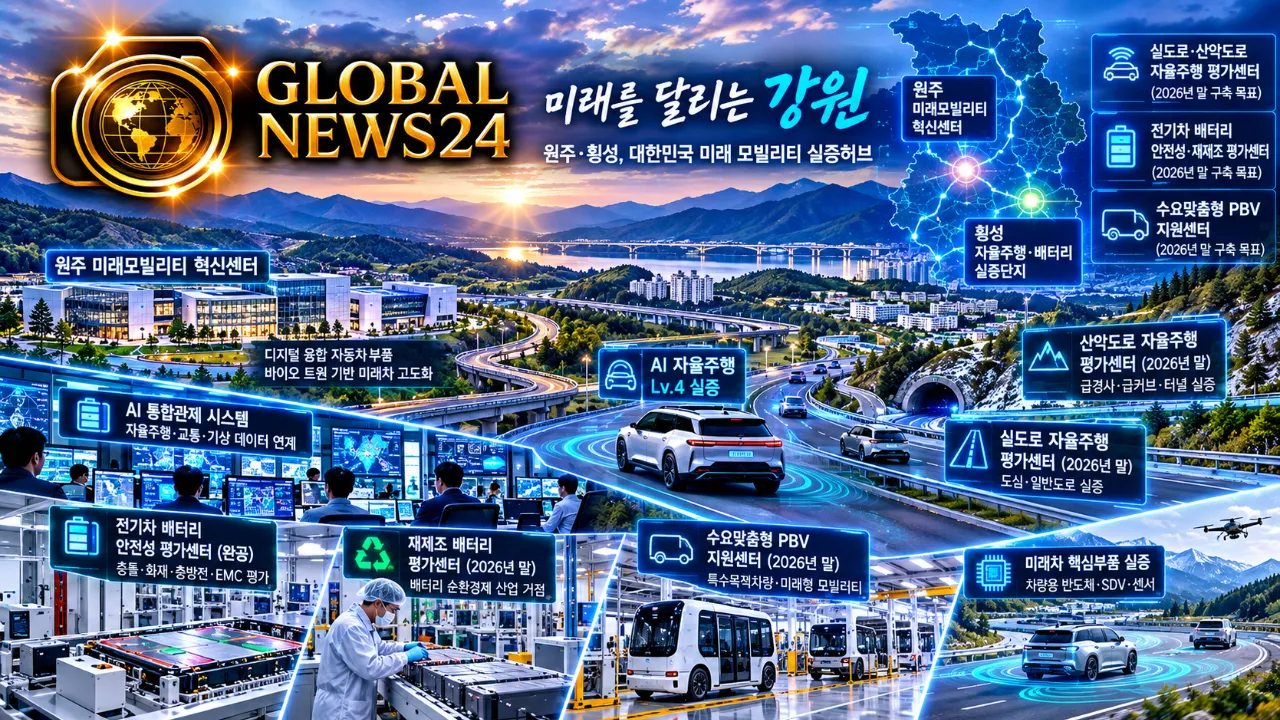 강원 원주·횡성, ‘대한민국 미래 모빌리티 실증허브’로…산악도로에서 자율주행 미래 연다