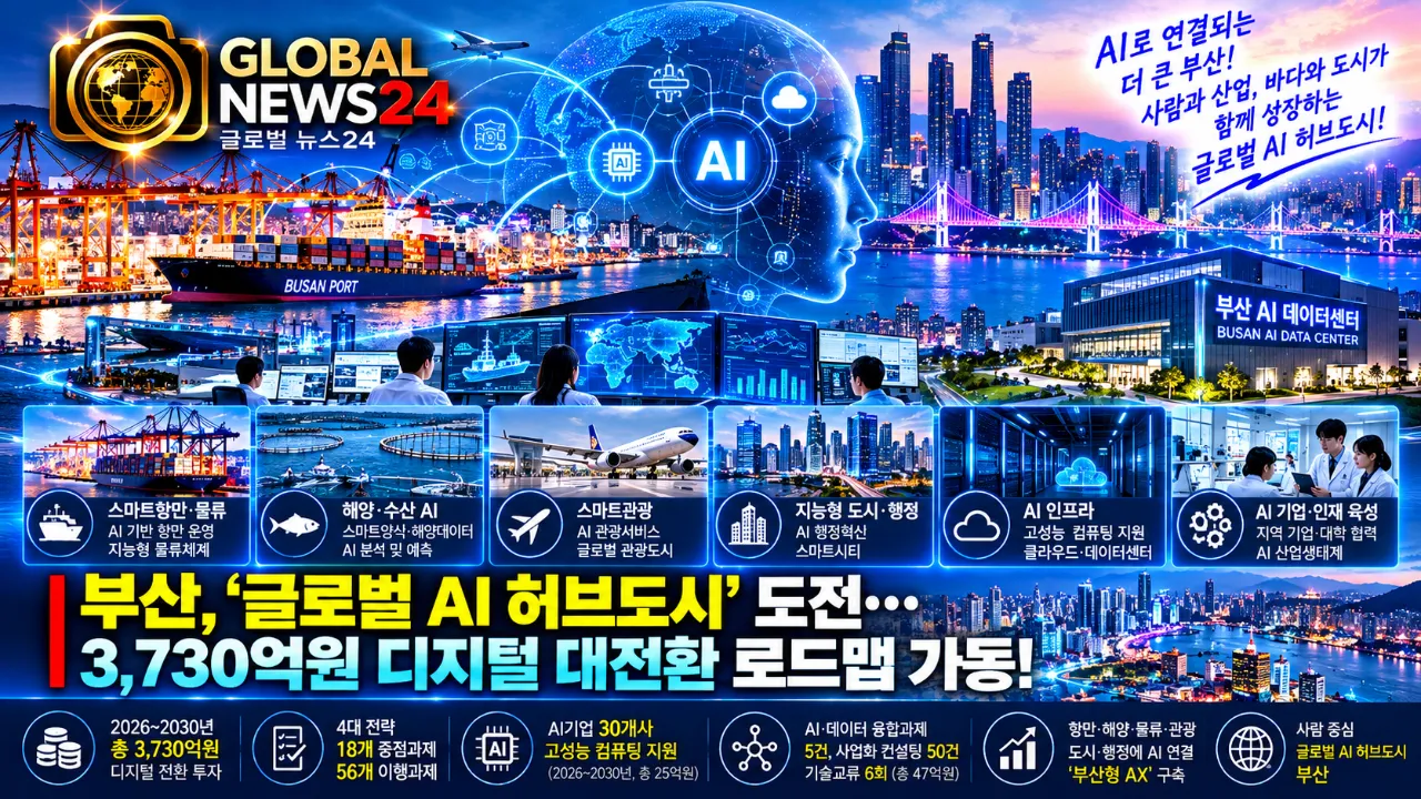 부산, ‘글로벌 AI 허브도시’ 도전…3,730억원 디지털 대전환 로드맵 가동