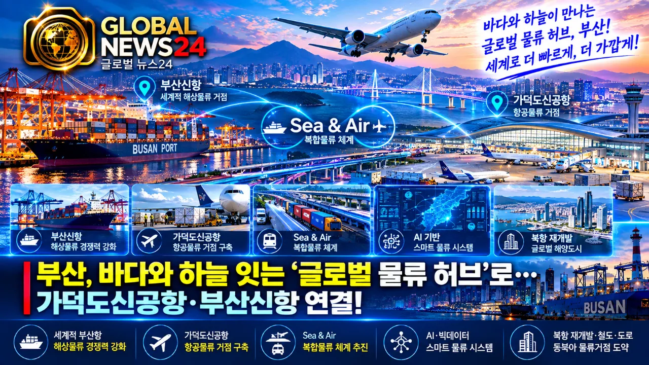 부산, 바다와 하늘 잇는 ‘글로벌 물류 허브’로…가덕도신공항·부산신항 연결