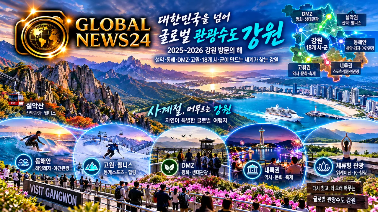 강원, ‘대한민국 넘어 글로벌 관광수도’로…설악·동해·DMZ 잇는 세계 관광벨트 키운다