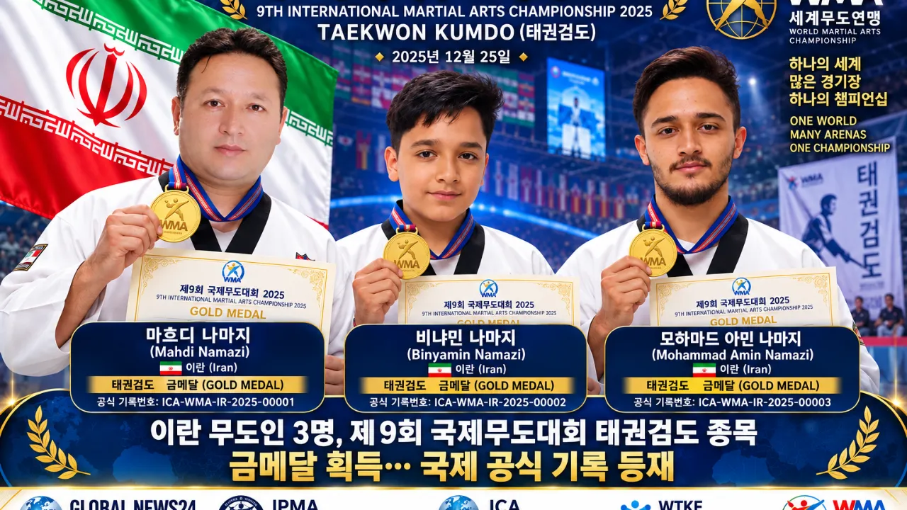 이란 태권검도 선수 3명, 제9회 국제무도대회 금메달…ICA 국제대회 기록 공식 등재